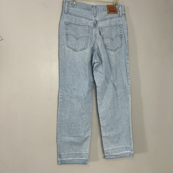 Levis Womens Y2K Style Mid Rise 94s Baggy Wide Leg Jeans Sz 29 Lightwash Skater - Picture 5 of 15